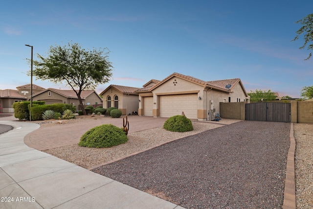 view of front of house with a garage