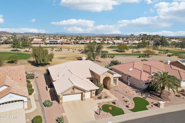 bird's eye view with a residential view and golf course view