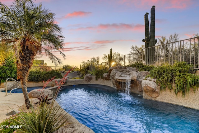 9534 E Monument Dr, Scottsdale, AZ 85262 - view of pool at dusk