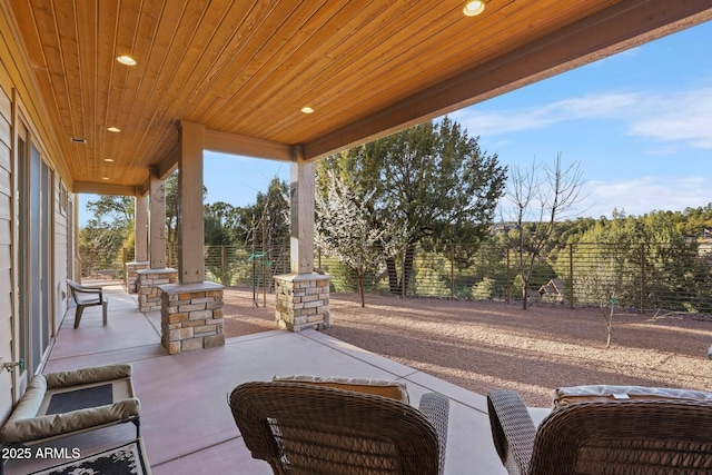 view of patio / terrace with a fenced backyard