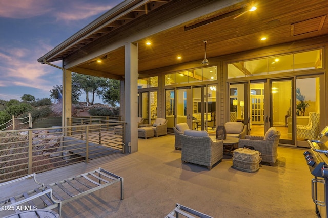 view of patio with an outdoor hangout area