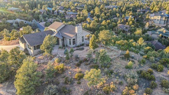 aerial view with a residential view