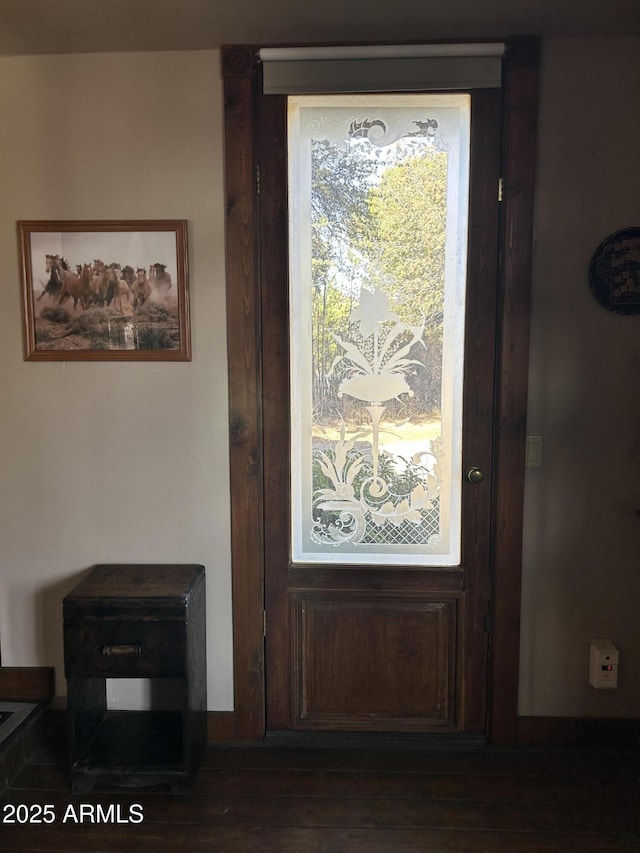 entryway featuring dark hardwood / wood-style floors