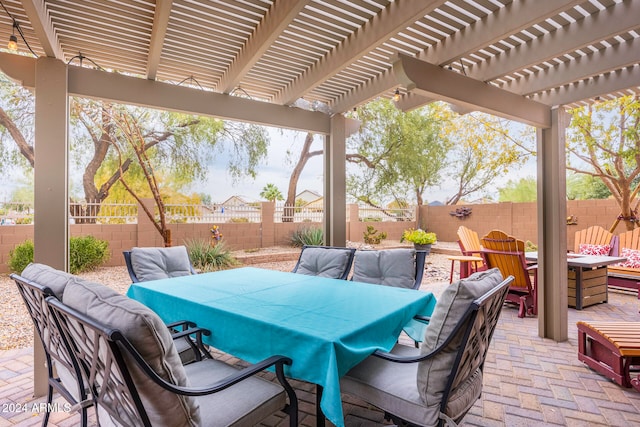 view of patio with a pergola