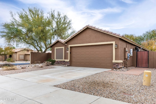 view of front facade with a garage