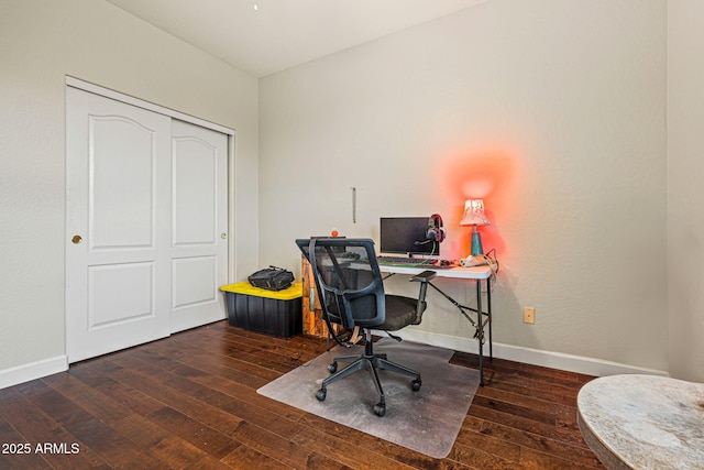 6245 W Maya Dr, Phoenix, AZ 85083 - office area with hardwood / wood-style flooring and baseboards