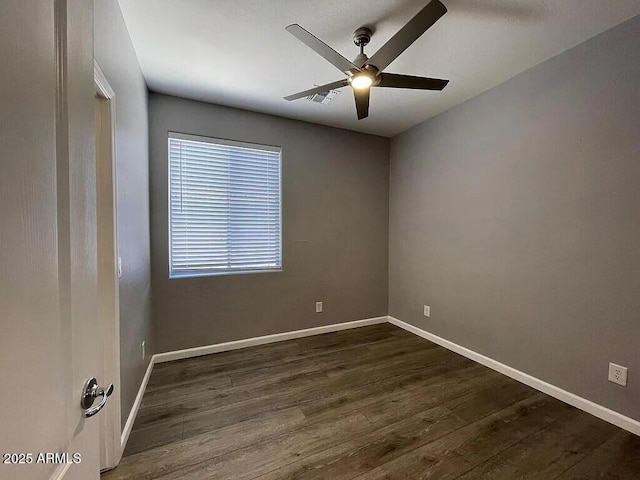 6557 S Classic Way, Gilbert, AZ 85298 - unfurnished room featuring ceiling fan, dark wood-type flooring, and baseboards