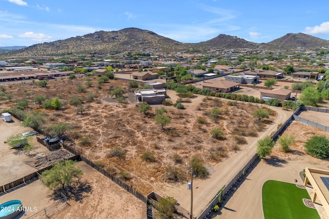 drone / aerial view with a mountain view