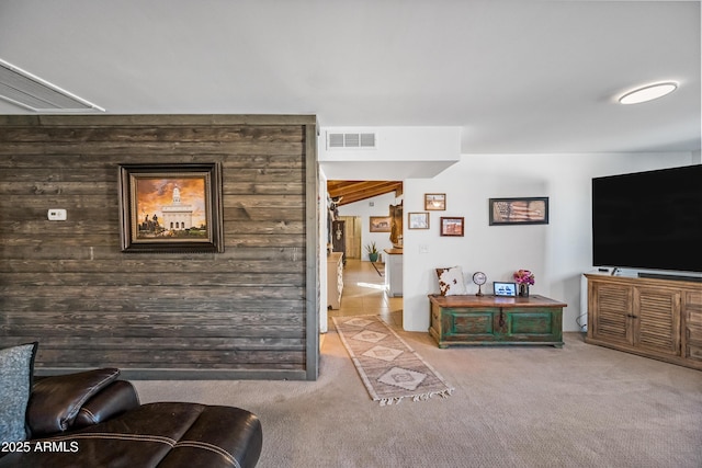 living room featuring carpet flooring