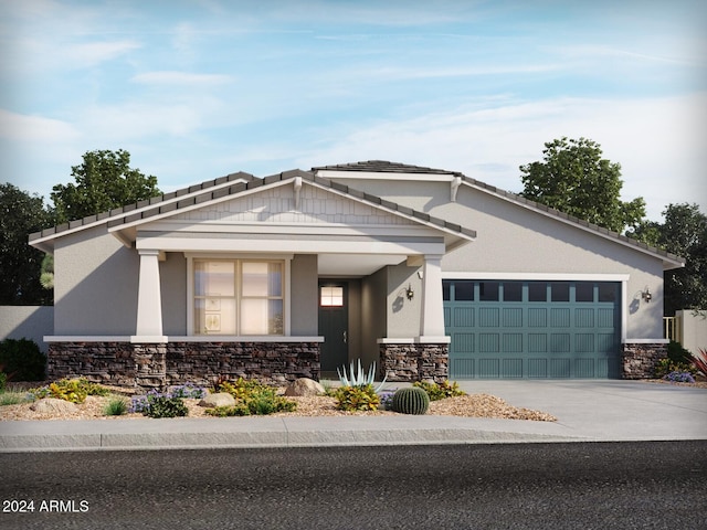 craftsman house featuring a garage