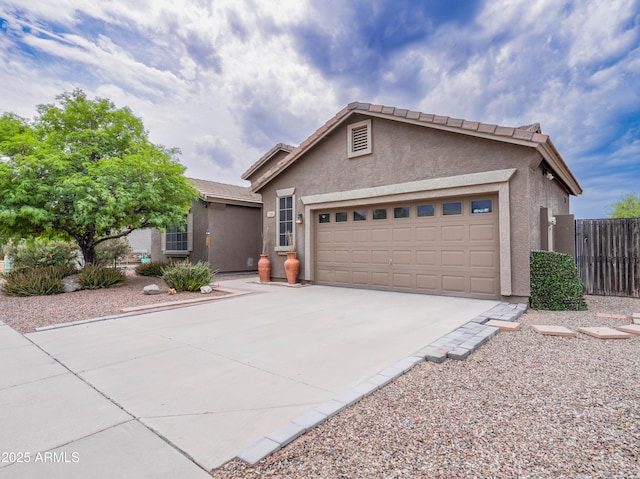 22986 S 208th St, Queen Creek, AZ 85142 - ranch-style home with stucco siding, a garage, and concrete driveway