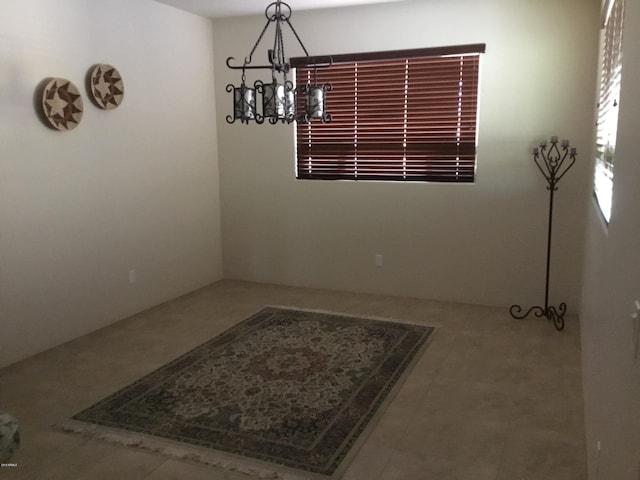 dining room featuring a chandelier