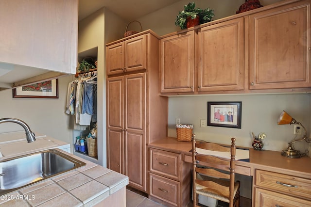 2800 E Morning Glory Cir, Payson, AZ 85541 - kitchen featuring a sink, tile counters, and tile patterned floors
