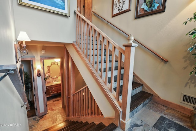 2800 E Morning Glory Cir, Payson, AZ 85541 - stairway featuring stone tile flooring