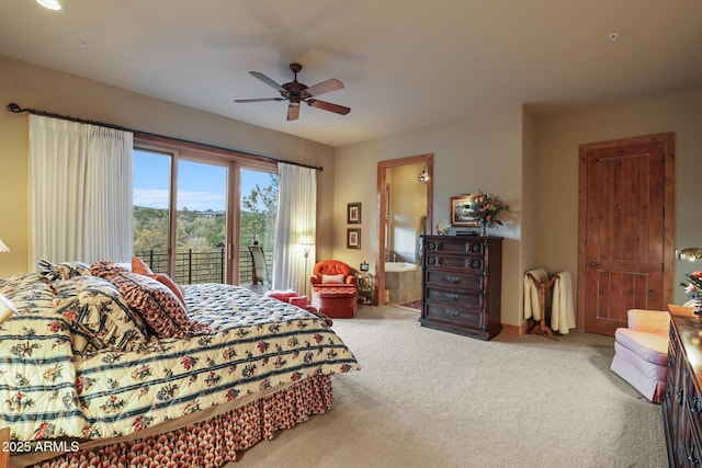 2800 E Morning Glory Cir, Payson, AZ 85541 - carpeted bedroom with access to outside and a ceiling fan