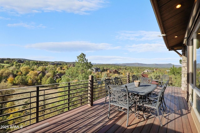 2800 E Morning Glory Cir, Payson, AZ 85541 - wooden deck with outdoor dining space and a mountain view