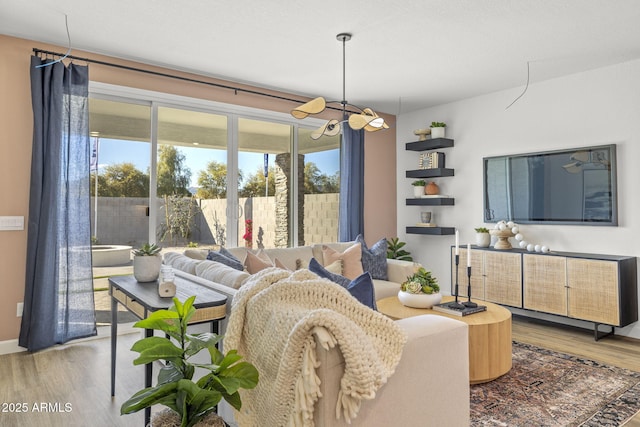 living room featuring wood-type flooring