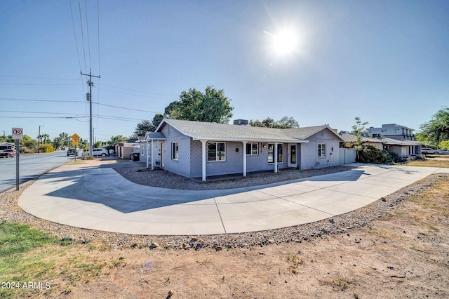 view of single story home