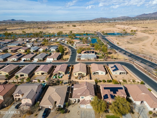 aerial view with a residential view and a mountain view