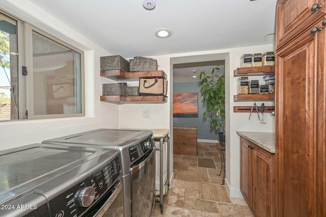 kitchen featuring washer and dryer