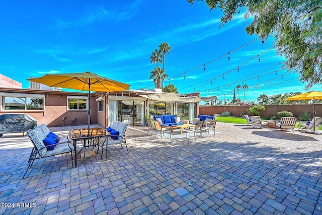 view of patio / terrace with an outdoor hangout area