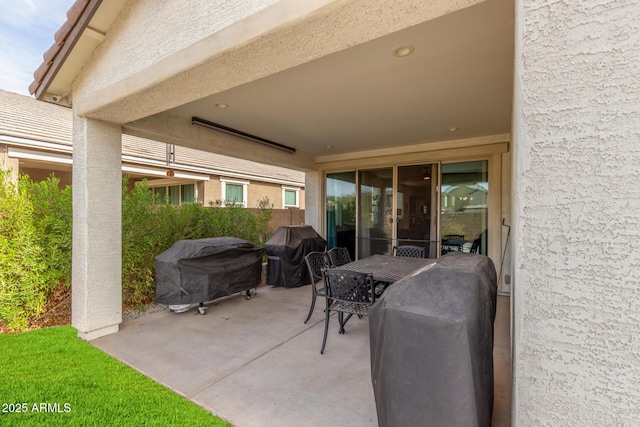 view of patio / terrace with a grill