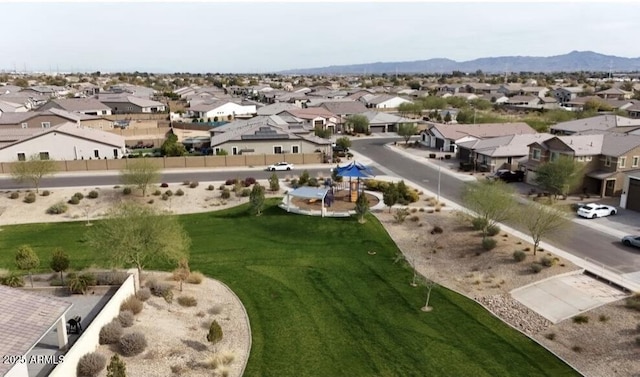 aerial view with a mountain view