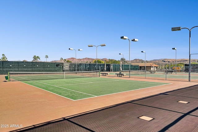 18548 E Parada Cir, Rio Verde, AZ 85263 - view of sport court featuring a mountain view and fence