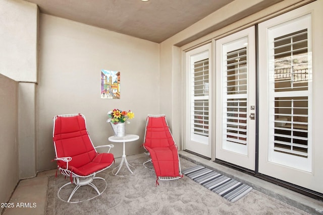 interior space with light colored carpet