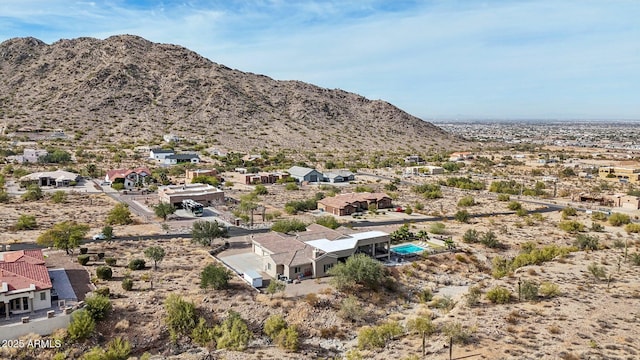 aerial view featuring a mountain view