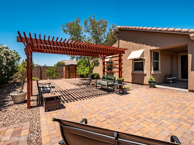 7648 S Thimble Peak, Gold Canyon, AZ 85118 - view of patio featuring a pergola
