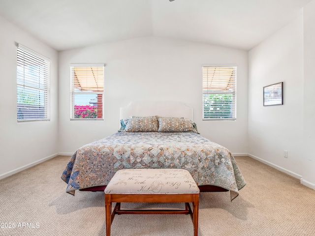 7648 S Thimble Peak, Gold Canyon, AZ 85118 - carpeted bedroom with vaulted ceiling, multiple windows, and baseboards