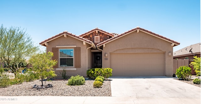 7648 S Thimble Peak, Gold Canyon, AZ 85118 - view of front of property with a garage, stucco siding, driveway, and a tile roof