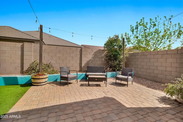 view of patio / terrace featuring a fenced backyard