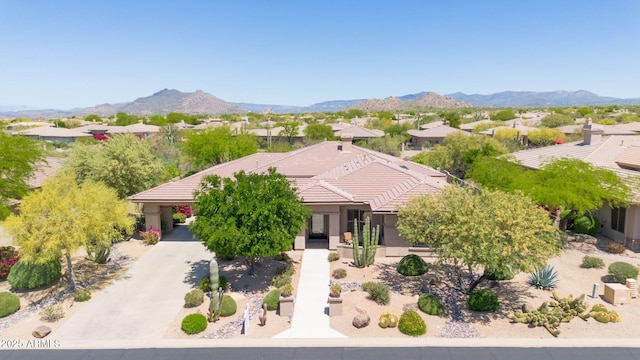 7500 E Pontebella Dr, Scottsdale, AZ 85266 - birds eye view of property with a residential view and a mountain view