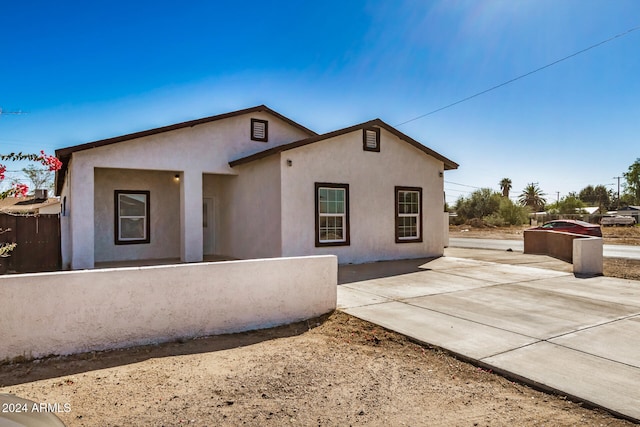 view of front of home with a patio