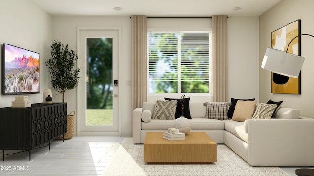 interior space featuring light wood-type flooring