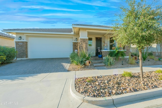 view of front of house with a garage