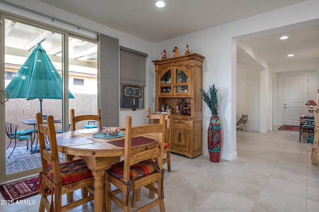 view of tiled dining room