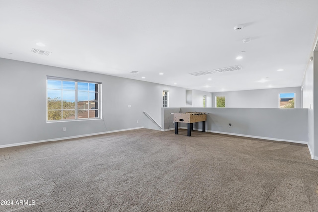 interior space featuring carpet