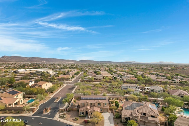 aerial view with a mountain view