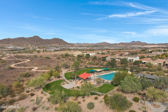 aerial view featuring a mountain view