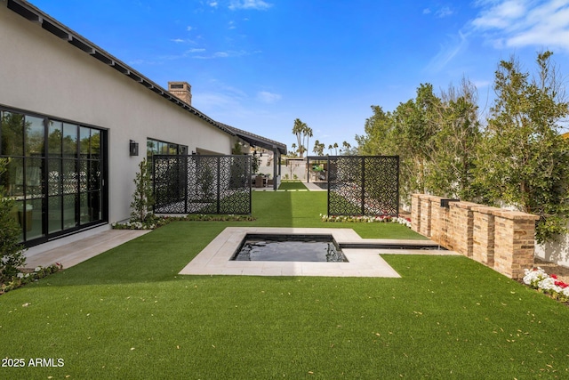 view of yard with fence