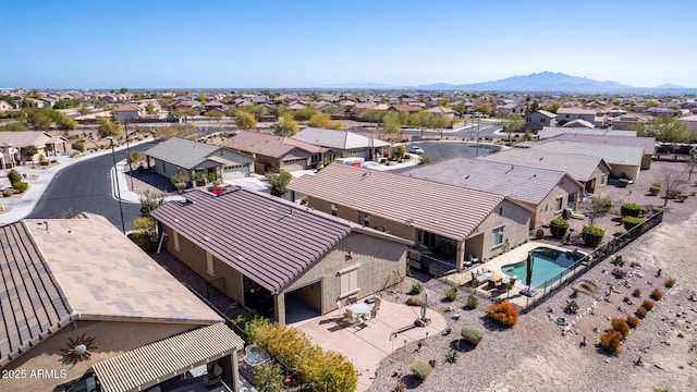 bird's eye view featuring a mountain view