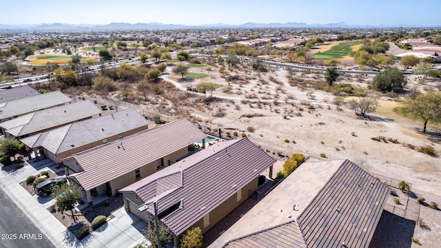 aerial view featuring a mountain view