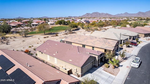 drone / aerial view featuring a mountain view