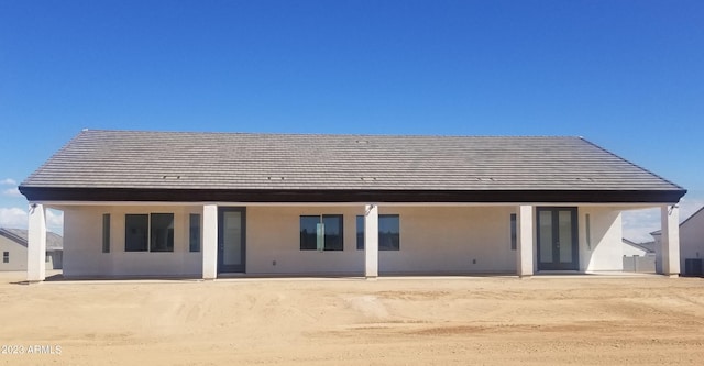 3785 W Silverdale Rd, Queen Creek, AZ 85144 - rear view of property with central AC unit and a patio