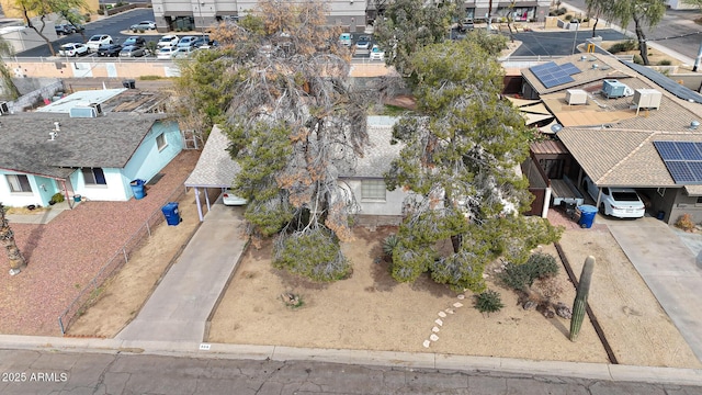 aerial view with a residential view