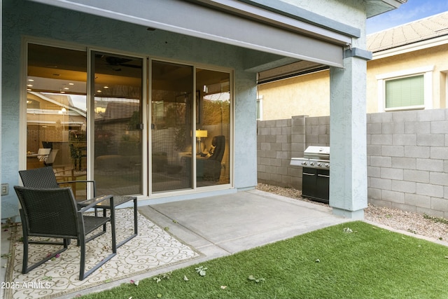 view of patio / terrace featuring grilling area