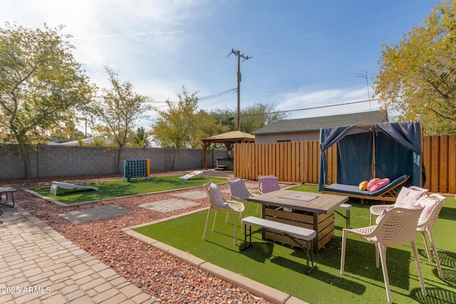 view of yard featuring a gazebo